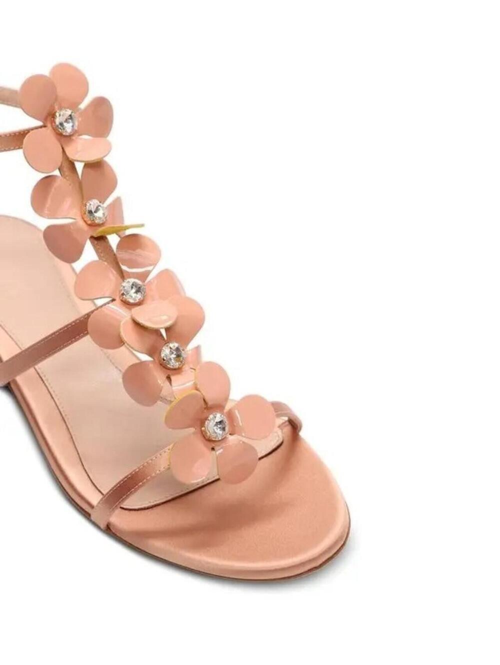 950$ Giambattista Valli Embellished Strappy Sandals Women's Size 9 US Nude - Picture 2 of 3